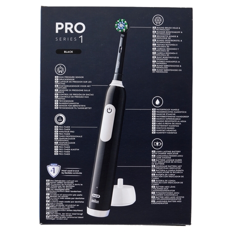 Oral-B Spazzolino Elettrico Denti Ricaricabile Pro Series 1 Black Travel Edition